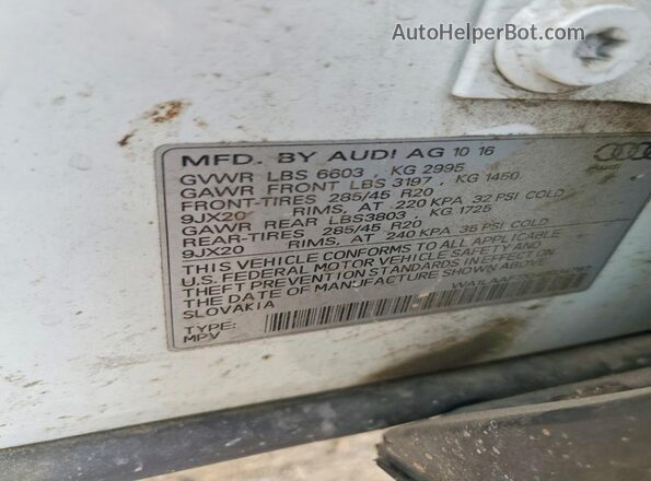 WA1LAAF7XHD034787 2017 AUDI Q7 Белый 