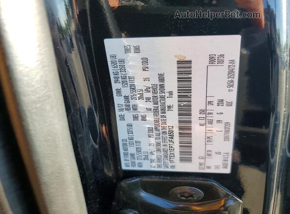 1FTEX1EP7JFA85012 2018 FORD F150 Black VIN կոդի պիտակի տեսք