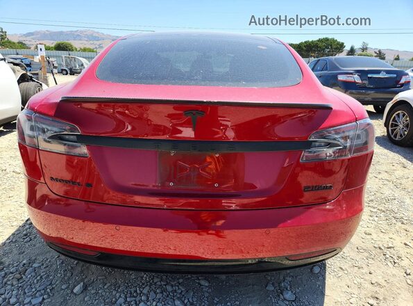 5YJSA1E42HF185351 2017 TESLA MODEL S Red წინა სალონის ხედი