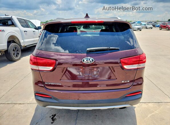 5XYPH4A53HG204077 2017 KIA SORENTO Maroon Widok z tyłu
