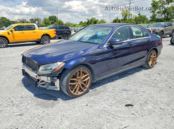 55SWF4JB4GU127862 2016 MERCEDES-BENZ C Blue Հետևի ձախ
