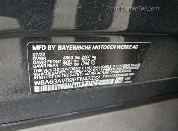 WBA63AV09PFN42332 2023 BMW OTHER Gray 