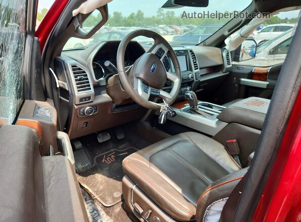 1FTEW1EG1GFA77614 2016 FORD F150 Red Instrument cluster view