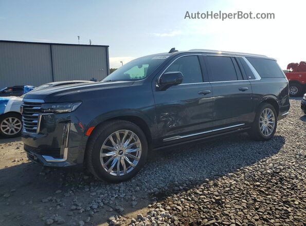 1GYS4MKLXMR172818 2021 CADILLAC ESCALADE Blue Задня ліва чверть