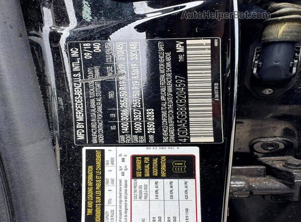 4JGDA5GB8KB204597 2019 MERCEDES-BENZ GLE Black Vista de los asientos traseros