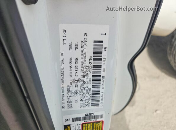 5TFRX5GN1LX175080 2020 TOYOTA TACOMA White 