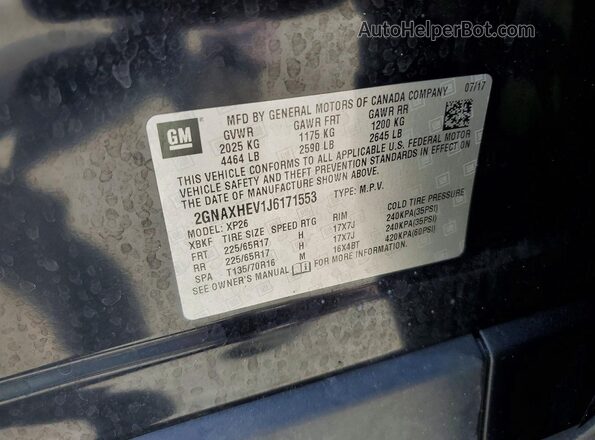 2GNAXHEV1J6171553 2018 CHEVROLET EQUINOX Black 