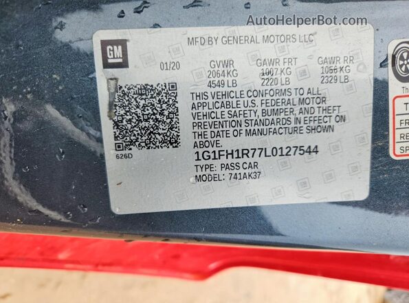1G1FH1R77L0127544 2020 CHEVROLET CAMARO Red 