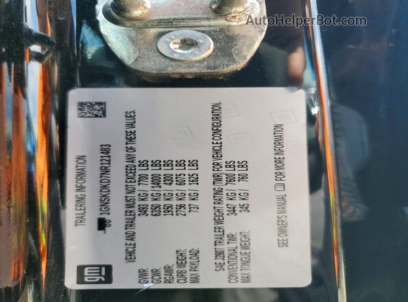 1GNSKDKD7NR121483 2022 CHEVROLET SUBURBAN Черный 