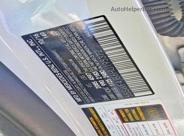 55SWF4JB6HU195372 2017 MERCEDES-BENZ C-CLASS White Widok naklejki z numerem VIN