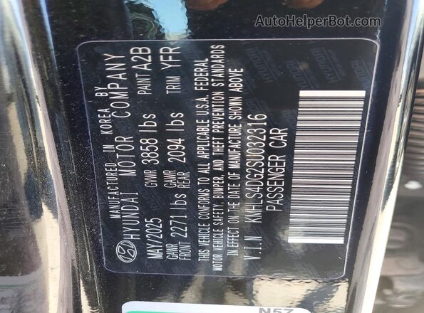 KMHLS4DG2SU032316 2025 HYUNDAI ELANTRA Black 