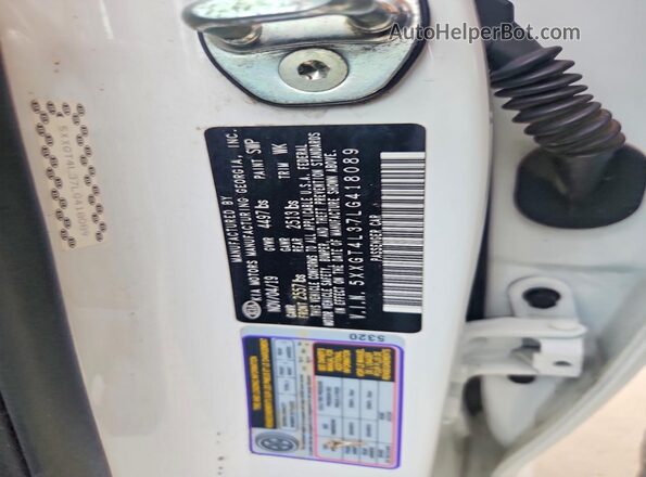 5XXGT4L37LG418089 2020 KIA OPTIMA White 
