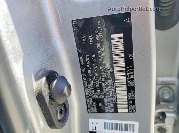 5TDKDRBH1PS020592 2023 TOYOTA HIGHLANDER Silver Vista interior de 360 grados