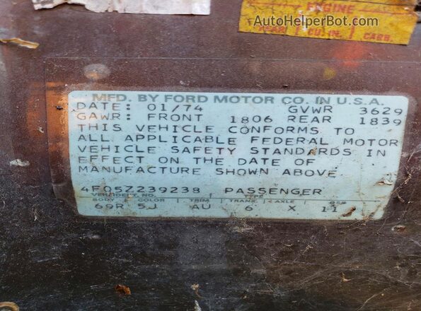 4F05Z239238 1974 FORD MUSTANG Brown 