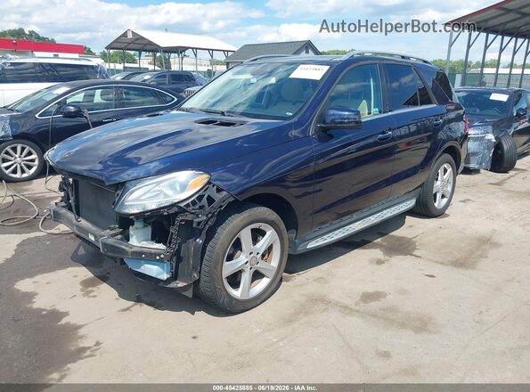 4JGDA5HB2GA746189 2016 MERCEDES-BENZ GLE 350 Blue Առջևի ձախ երեք քառորդ տեսարան