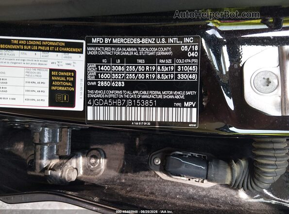 4JGDA5HB7JB153851 2018 MERCEDES-BENZ GLE 350 Black Vista del compartimento del motor