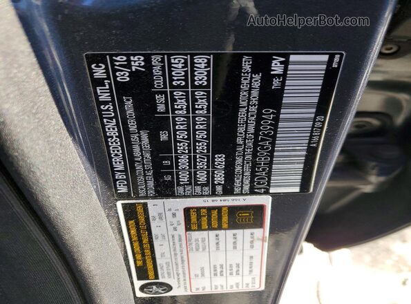 4JGDA5HB9GA739949 2016 MERCEDES-BENZ GLE Gray 