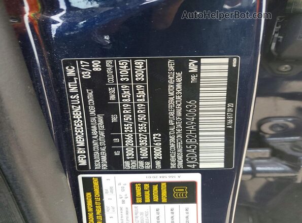 4JGDA5JB2HA940636 2017 MERCEDES-BENZ GLE Синий 