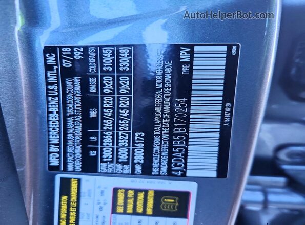 4JGDA5JB5JB170254 2018 MERCEDES-BENZ GLE Gray 360 interior view