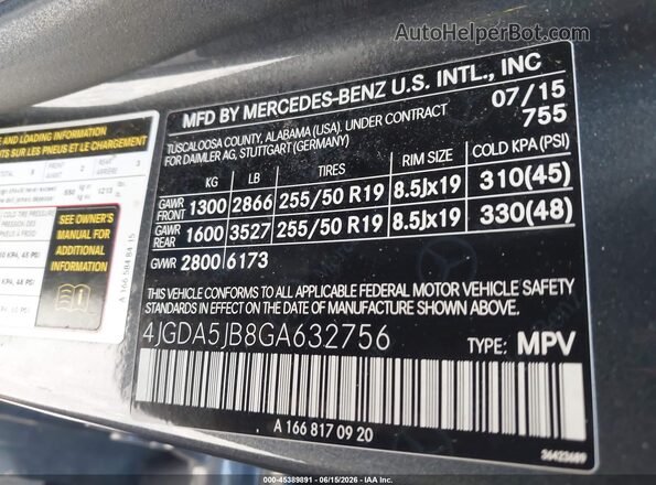 4JGDA5JB8GA632756 2016 MERCEDES-BENZ GLE 350 Gray Engine compartment view