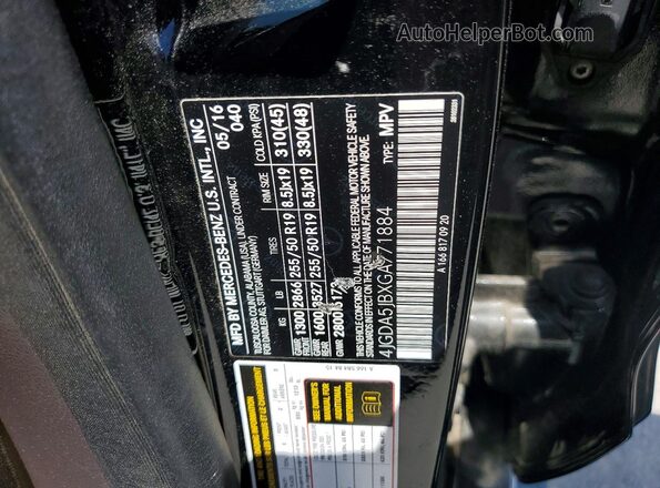 4JGDA5JBXGA771884 2016 MERCEDES-BENZ GLE Black 