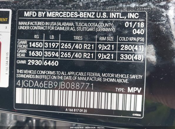 4JGDA6EB9JB088771 2018 MERCEDES-BENZ AMG GLE 43 Black Engine compartment view