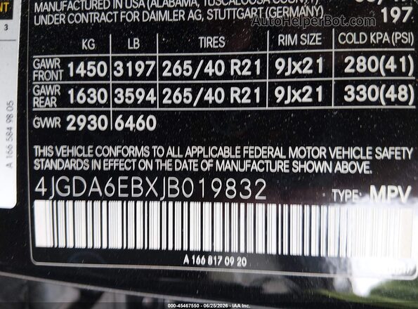 4JGDA6EBXJB019832 2018 MERCEDES-BENZ AMG GLE 43 Black Вид підкапотного простору