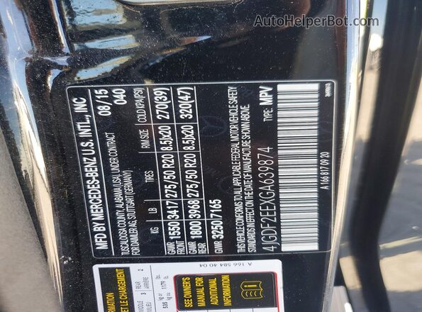 4JGDF2EEXGA639874 2016 MERCEDES-BENZ GL-CLASS Black 
