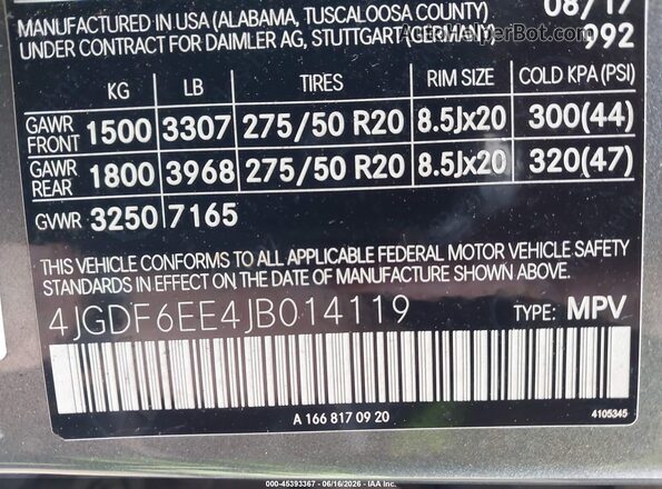 4JGDF6EE4JB014119 2018 MERCEDES-BENZ GLS 450 Black Widok komory silnika