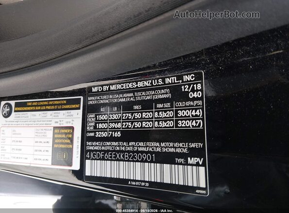 4JGDF6EEXKB230901 2019 MERCEDES-BENZ GLS 450 Black Widok komory silnika