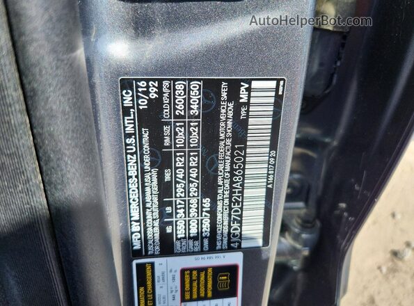 4JGDF7DE2HA865021 2017 MERCEDES-BENZ GLS Gray 