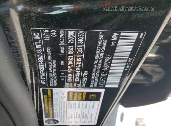 4JGDF7DE5HA892987 2017 MERCEDES-BENZ GLS Black VIN կոդի պիտակի տեսք