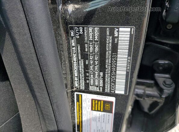 4JGDF7DE5HA909531 2017 MERCEDES-BENZ GLS Brown VIN sticker view