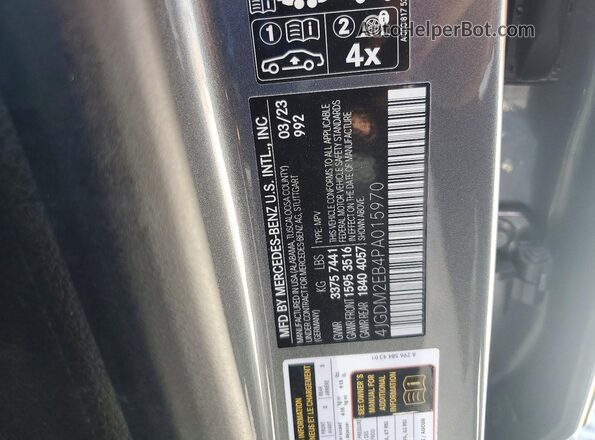 4JGDM2EB4PA015970 2023 MERCEDES-BENZ EQS Gray Widok naklejki z numerem VIN
