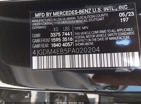 4JGDM4EB5PA020204 2023 MERCEDES-BENZ EQS 580 SUV Black Widok komory silnika