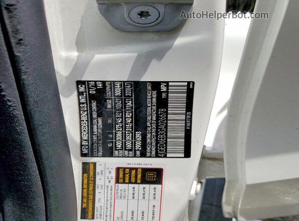 4JGED6EB3GA026678 2016 MERCEDES-BENZ GLE White VIN sticker view