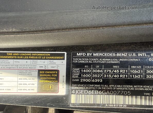 4JGED6EB6GA007705 2016 MERCEDES-BENZ GLE 450 AMG COUPE  