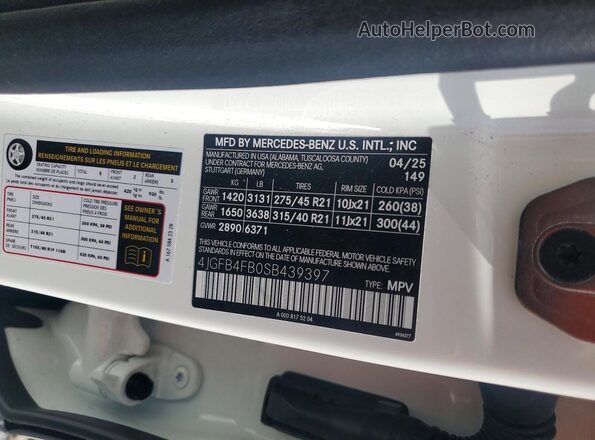 4JGFB4FB0SB439397 2025 MERCEDES-BENZ GLE White Vista del compartimento del motor