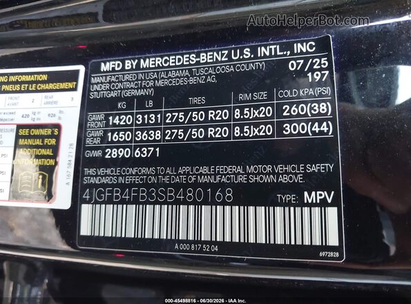 4JGFB4FB3SB480168 2025 MERCEDES-BENZ GLE 350 Black ძრავის განყოფილების ხედი