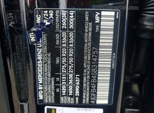 4JGFB4FB4SB314757 2025 MERCEDES-BENZ GLE Черный Панорамный вид салона 360°