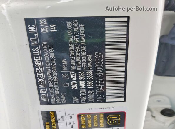4JGFB4FB6RB003227 2024 MERCEDES-BENZ GLE Белый Вид подкапотного пространства