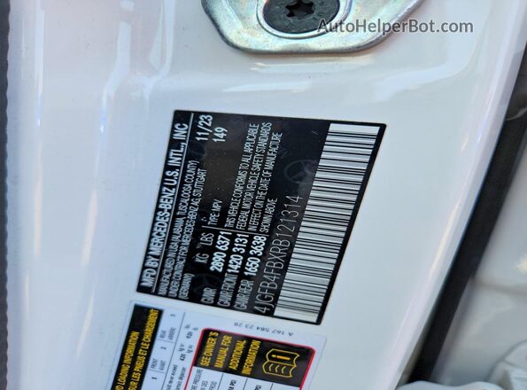4JGFB4FBXRB121314 2024 MERCEDES-BENZ GLE Белый Панорамный вид салона 360°