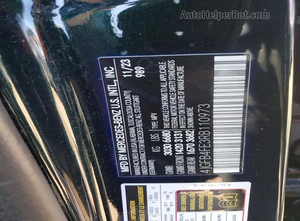 4JGFB4FE3RB110973 2024 MERCEDES-BENZ GLE Green Widok naklejki z numerem VIN