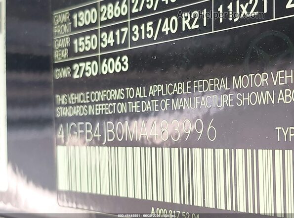 4JGFB4JB0MA483996 2021 MERCEDES-BENZ GLE 350 Черный Вид подкапотного пространства