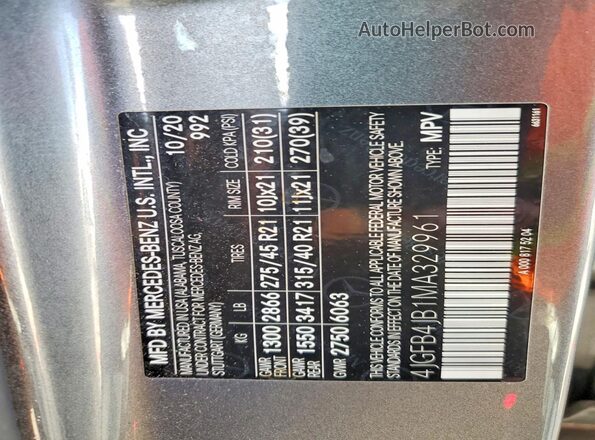 4JGFB4JB1MA329961 2021 MERCEDES-BENZ GLE Silver 