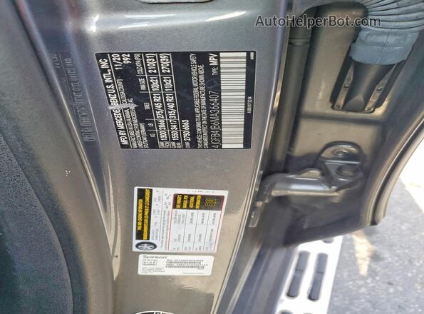 4JGFB4JB6MA366407 2021 MERCEDES-BENZ GLE Gray Widok naklejki z numerem VIN