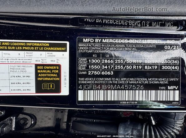 4JGFB4JB9MA457526 2021 MERCEDES-BENZ GLE 350 Black Շարժիչի բաժամունքի տեսք