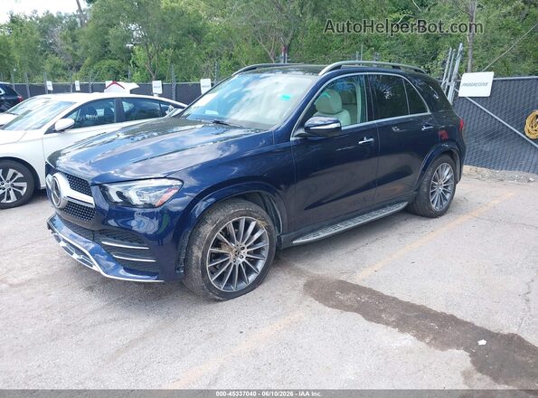 4JGFB4KB1NA643643 2022 MERCEDES-BENZ GLE 350 Синий Передняя левая четверть