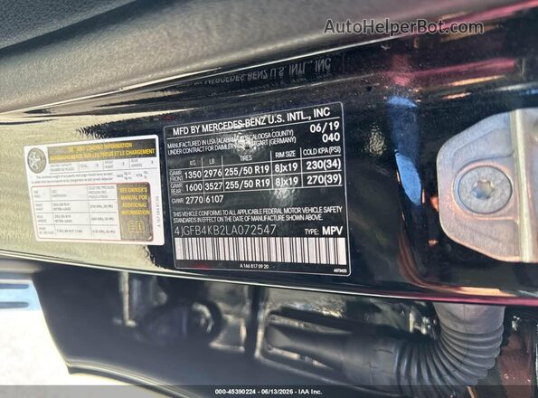 4JGFB4KB2LA072547 2020 MERCEDES-BENZ GLE 350 Black Widok komory silnika
