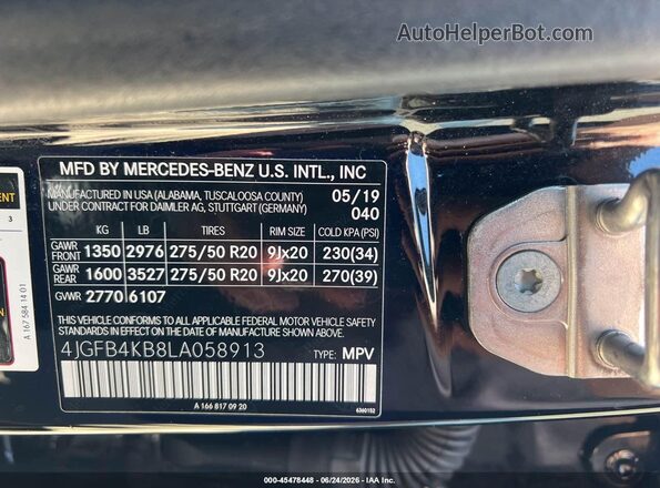 4JGFB4KB8LA058913 2020 MERCEDES-BENZ GLE 350 Black ძრავის განყოფილების ხედი